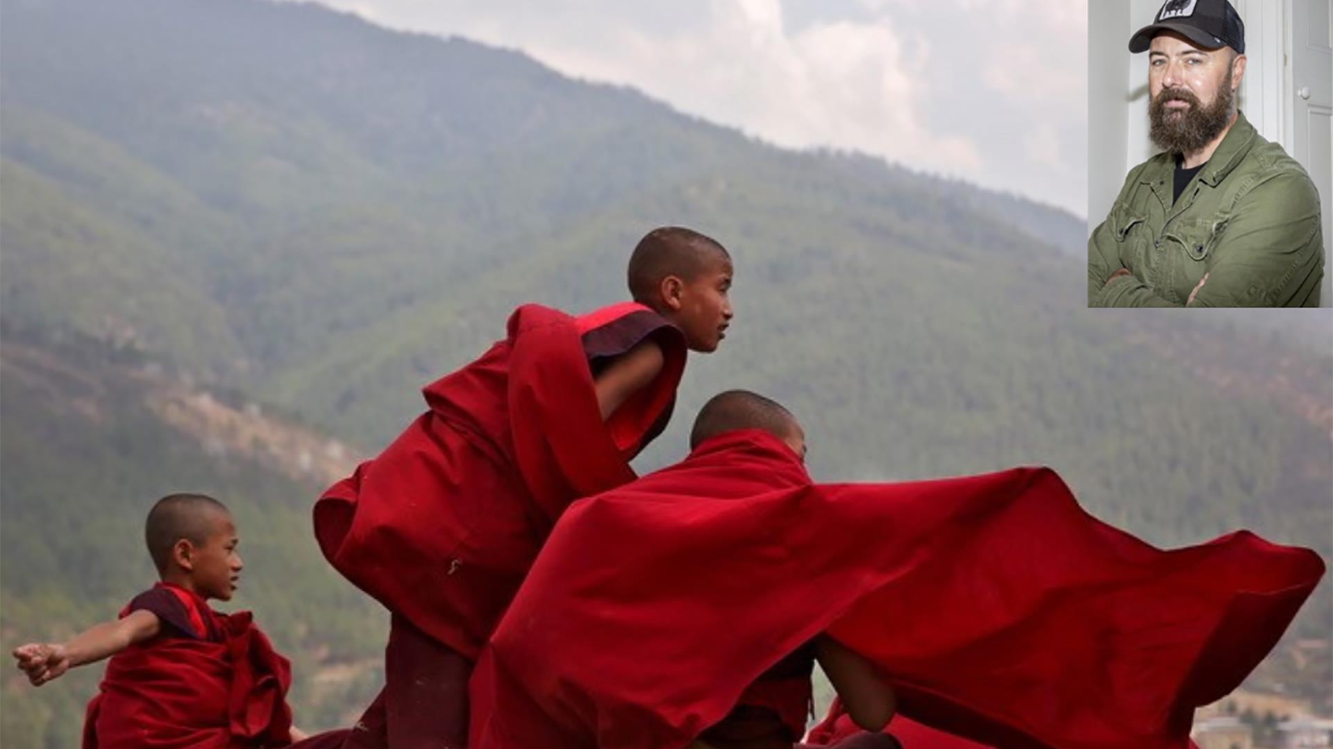 Cathal McNaughton - Young monks take a break from their studies at Changangkha Lhakhang temple in Thimphu, Bhutan.