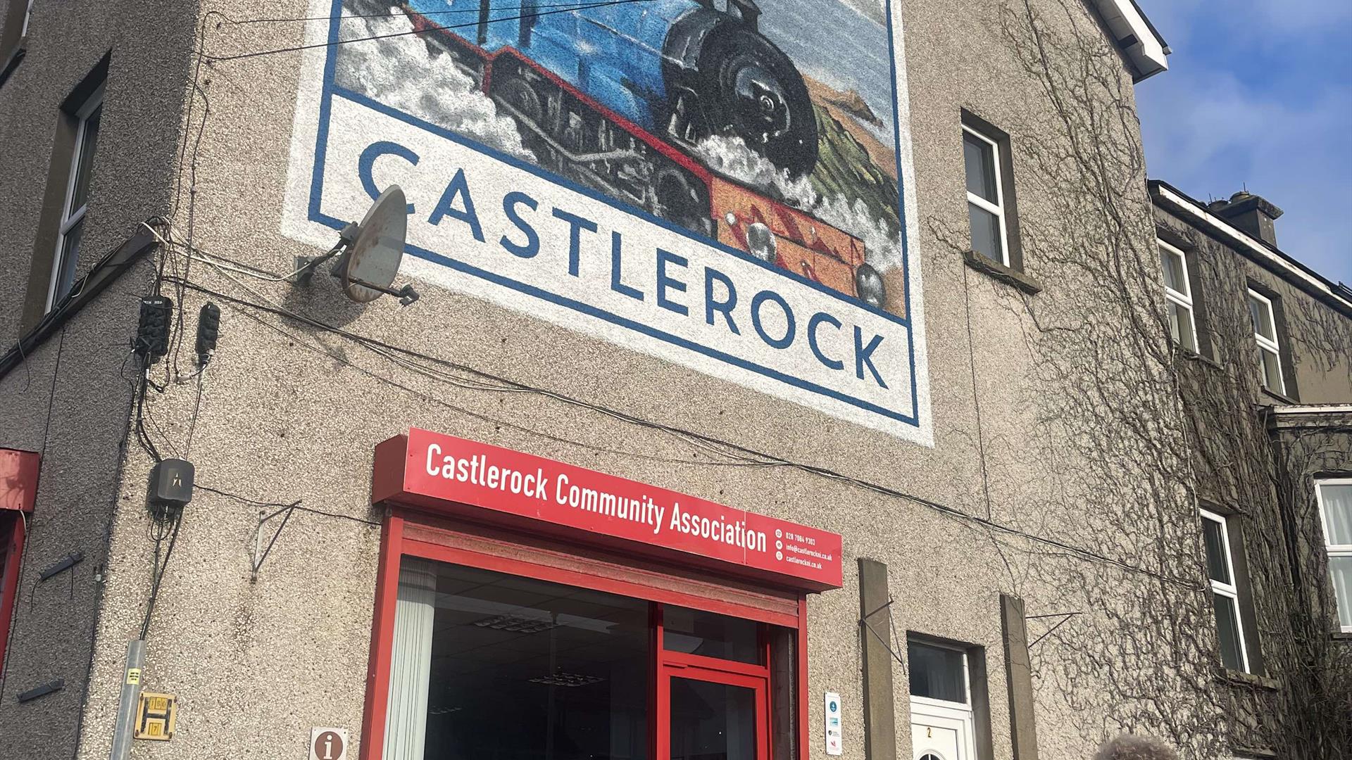 A group on a walking tour of Castlerock