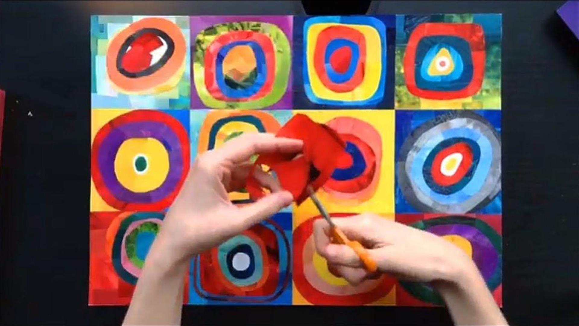 cut out collage inspired by wassily kandinsky