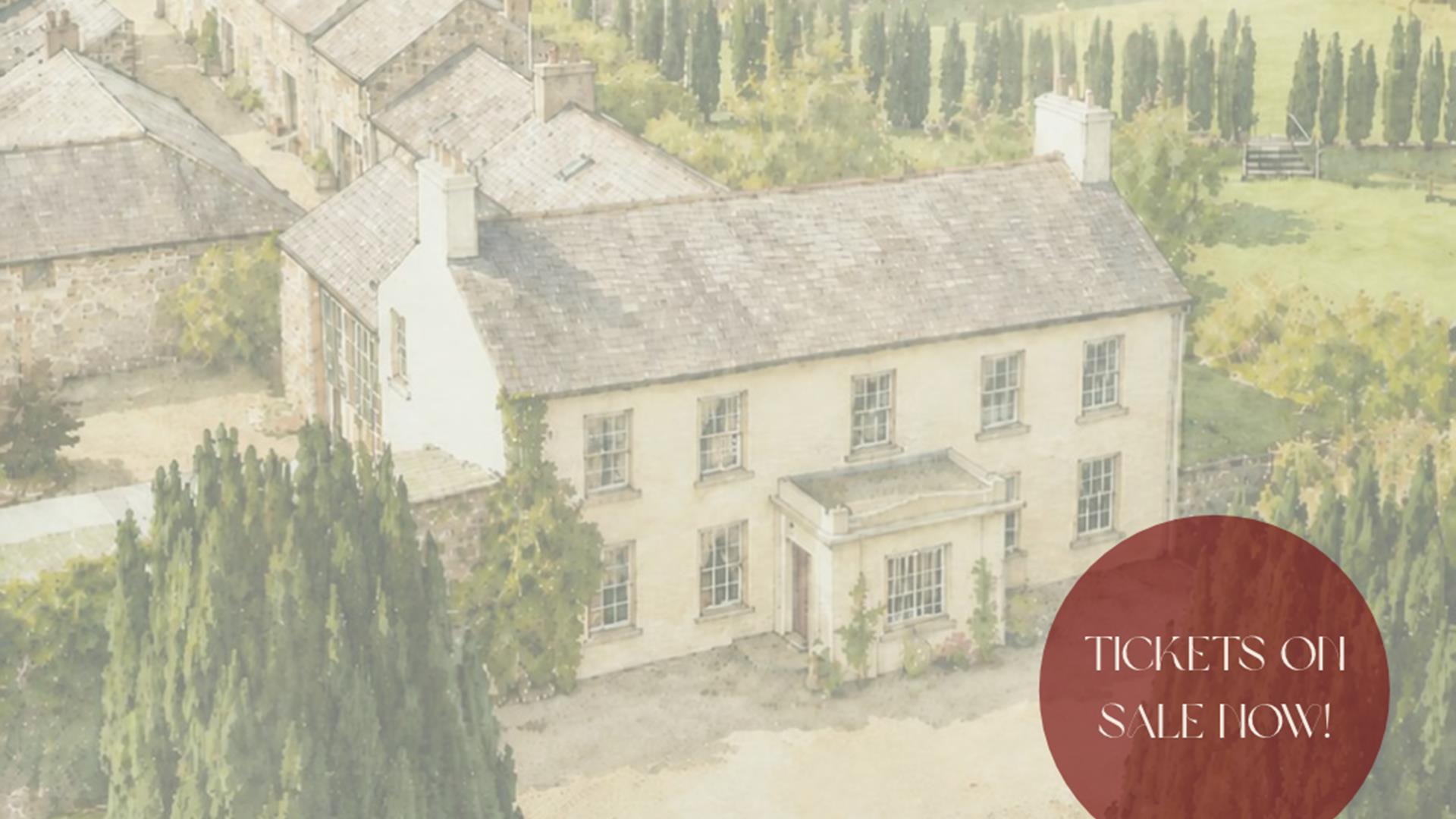 Illustration of the exterior of Limepark House. A red sticker reads 'Tickets on sale now!'