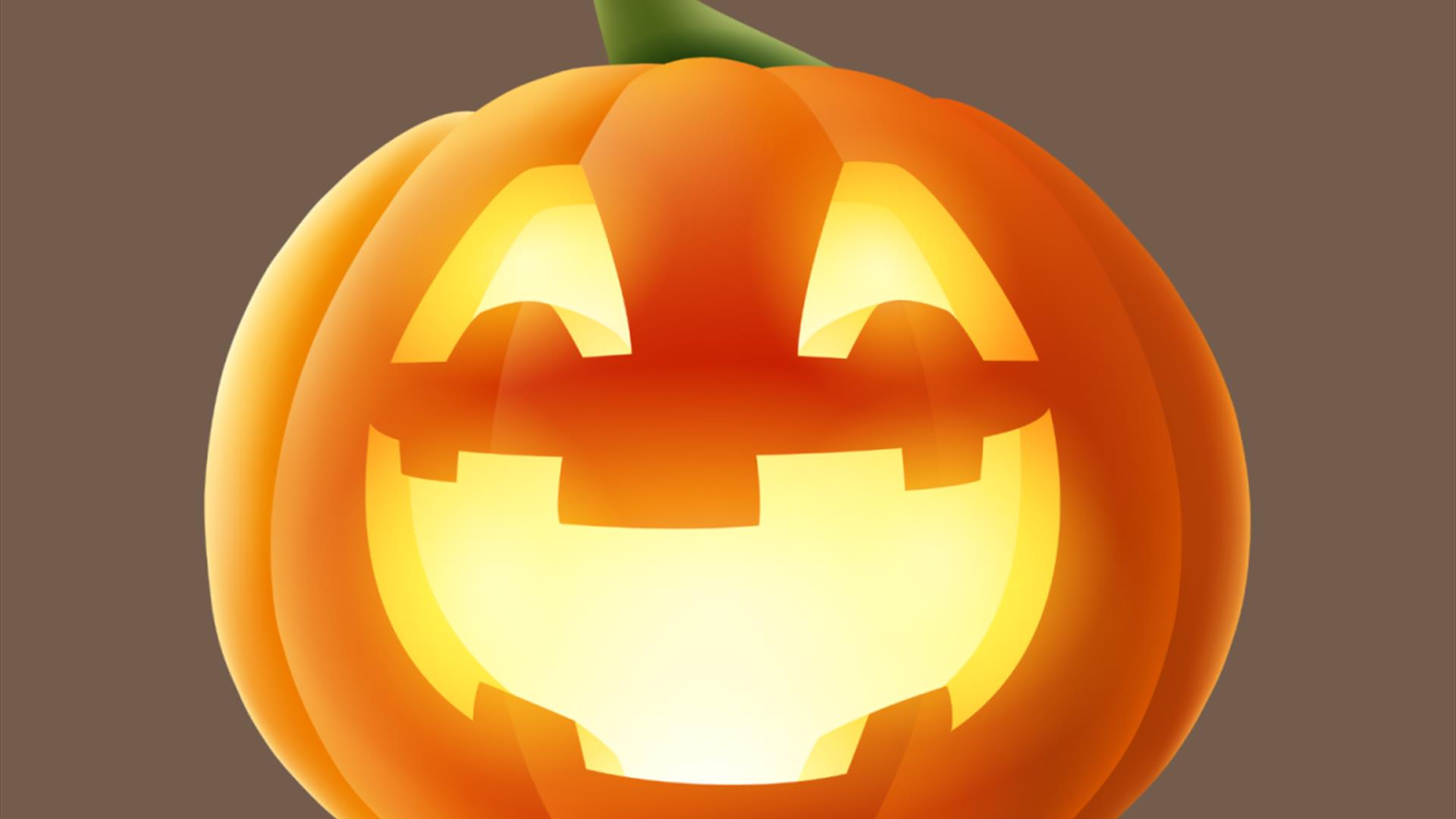 computer graphic of a smiling carved pumpkin