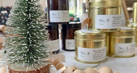 Image of some festive candles and decorations