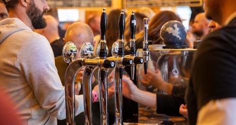Draught taps at Portrush Beer Festival