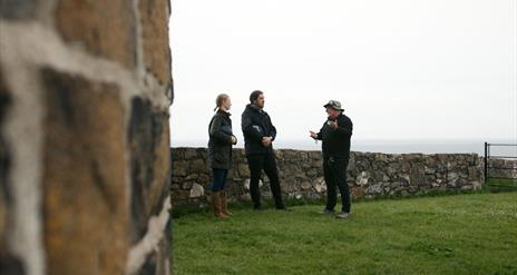 Tour group outside of Mussenden temple
