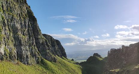 Cliffs of Binevenagh under a blue sky