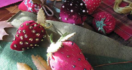 little fabric strawberry decorations