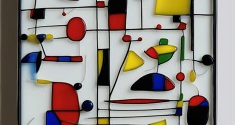 Colourful abstract glass panel