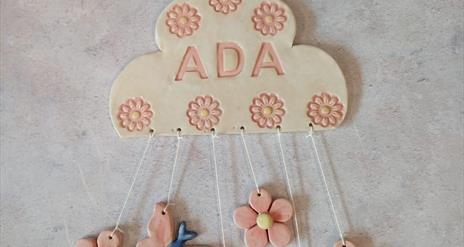 A beautiful ceramic wall hanging piece of artwork