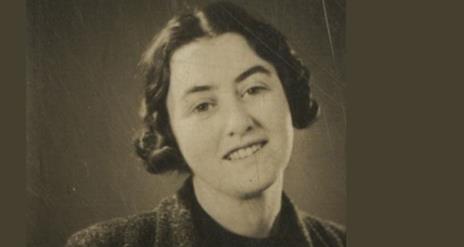 A black and white photograph of Roberta Hewitt.