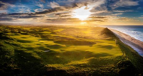 Royal Portrush Golf Club at sunset