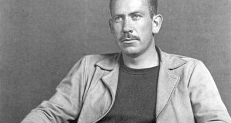 black and white image of author John Steinbeck