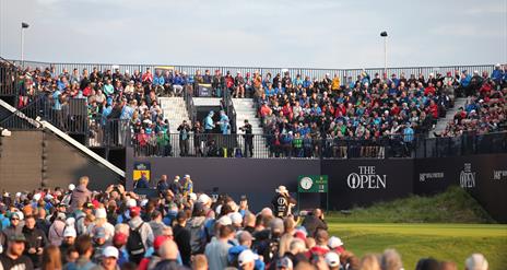 Crowds watching and enjoying The Open