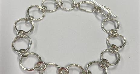 a silver bracelet