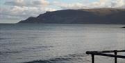 a view over the sea out towards Glenariff from Cushendall Beach