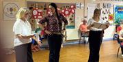 the portrush musical society calendar girls cast in rehearsal