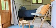 Cosy shepherd's hut interior