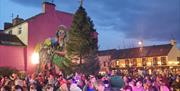 The crowds wait for Santa to arrive in Limavady