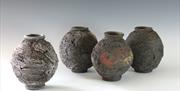 textured pots made with local clay  by Patricia Millar