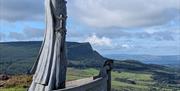 View of the Statue of Manannan Mac Lir at Gortmore