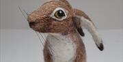 a wool-felted hare