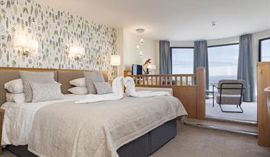 Interior of bedroom at Bayview Hotel, Portballintrae