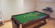 Games Room with Pool/Air Hockey Table and Keyboard for the more Musical guests