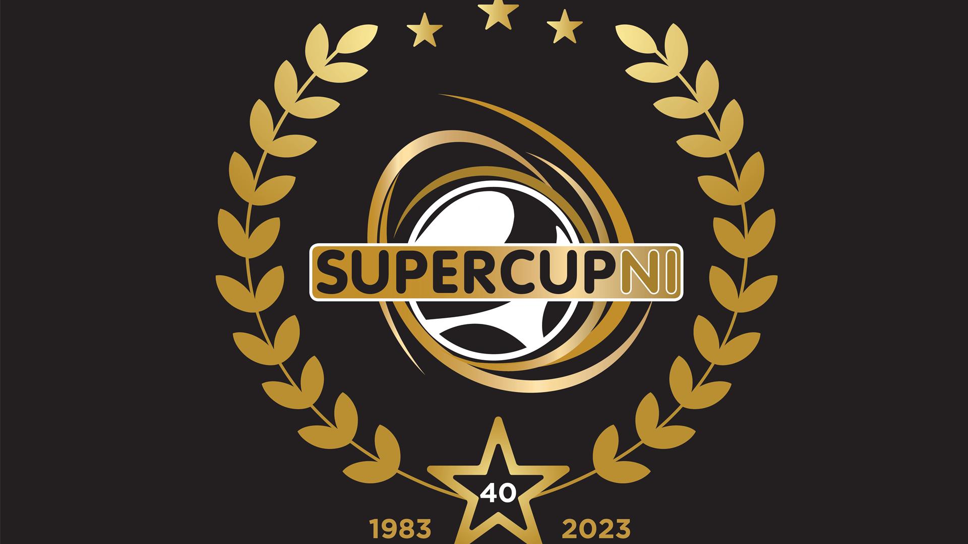 Supercup NI Logo - a football with a laurel wreath around it