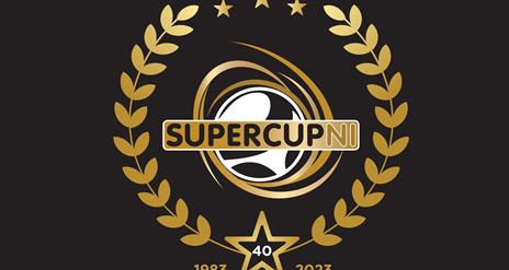 Supercup NI Logo - a football with a laurel wreath around it