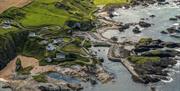 aerial view of ballintoy harbour