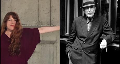 Collage of singer Christine Tobin and Leonard Cohen