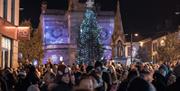 Crowds gather to watch as the Christmas Tree lights are switched on at Coleraine Town Hall