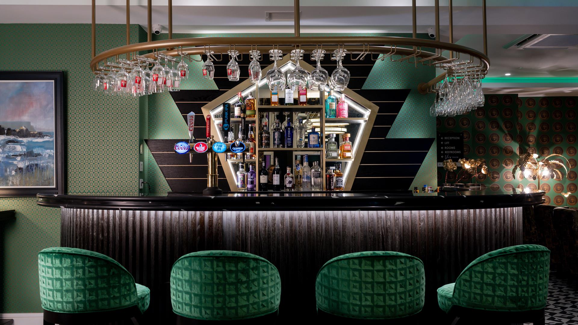 an art deco style bar at Elephant Rock Hotel, Portrush an art deco style bar at Elephant Rock Hotel, Portrush