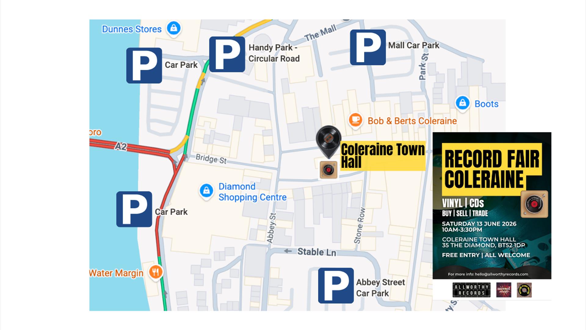 Coleraine Record Fair Nearby Parking Coleraine Record Fair Nearby Parking