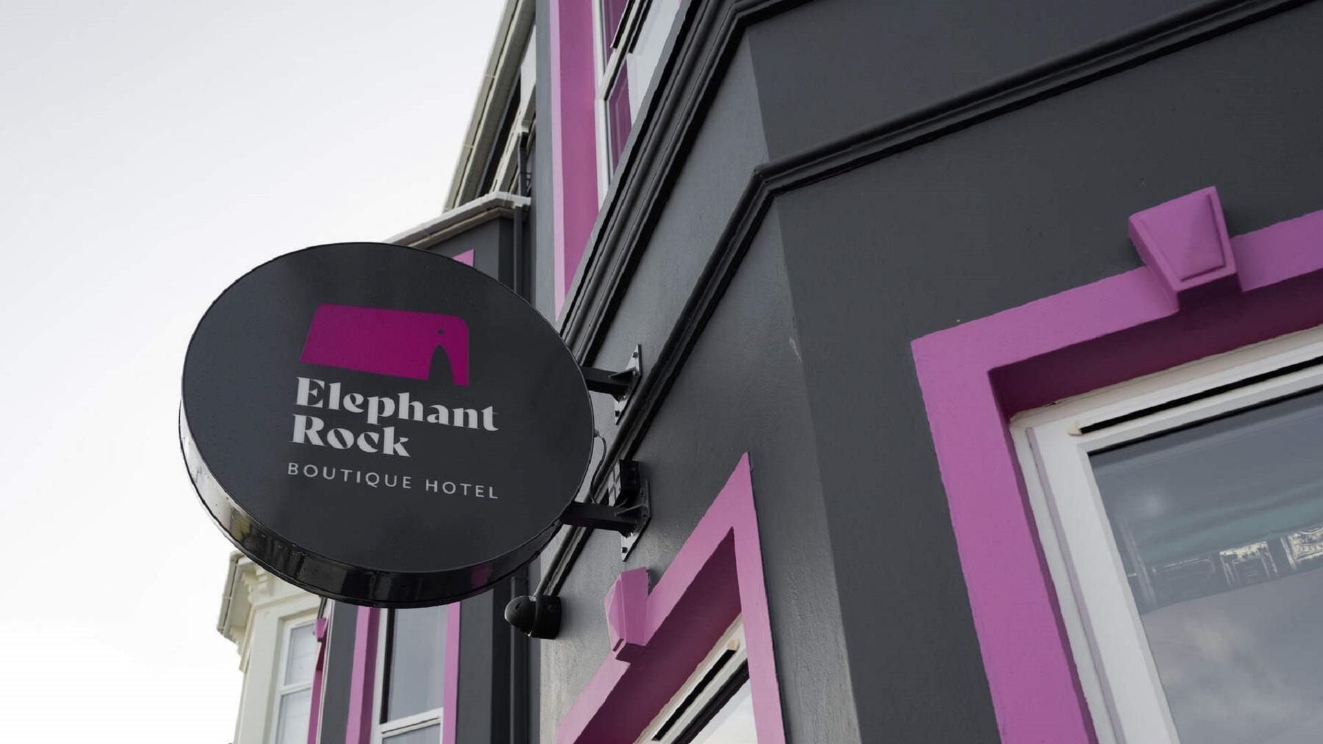 Exterior signage for Elephant Rock Hotel Exterior signage for Elephant Rock Hotel
