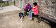 Visitors to Dunfin Sheep Farm get dressed in wellington boots and jackets suitable for being out in the fields