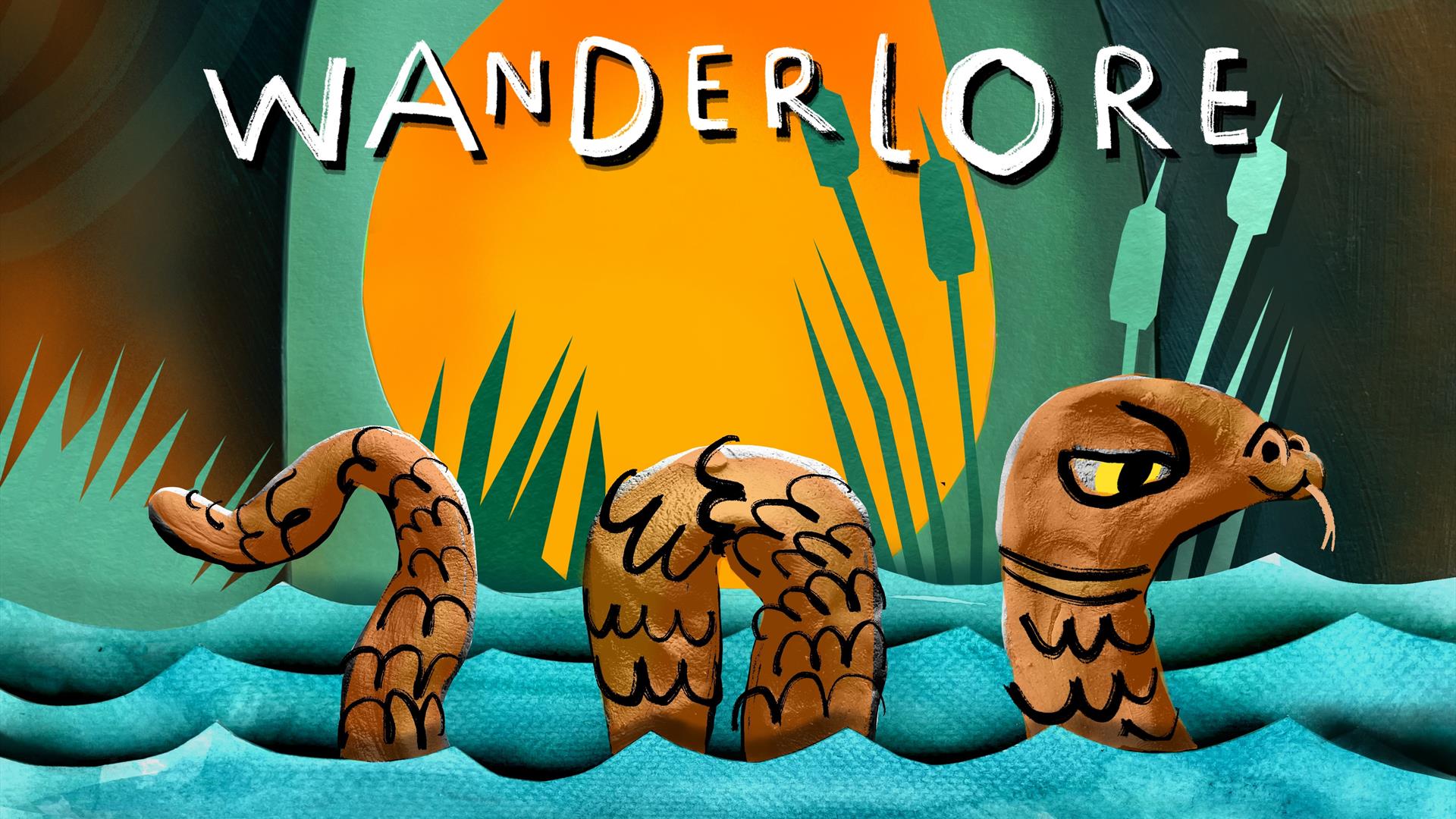 a cartoon snake in a lake a cartoon snake in a lake