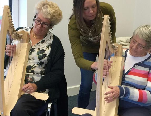 Learn to play the harp with Kathy Bustard from Causeway Harp School