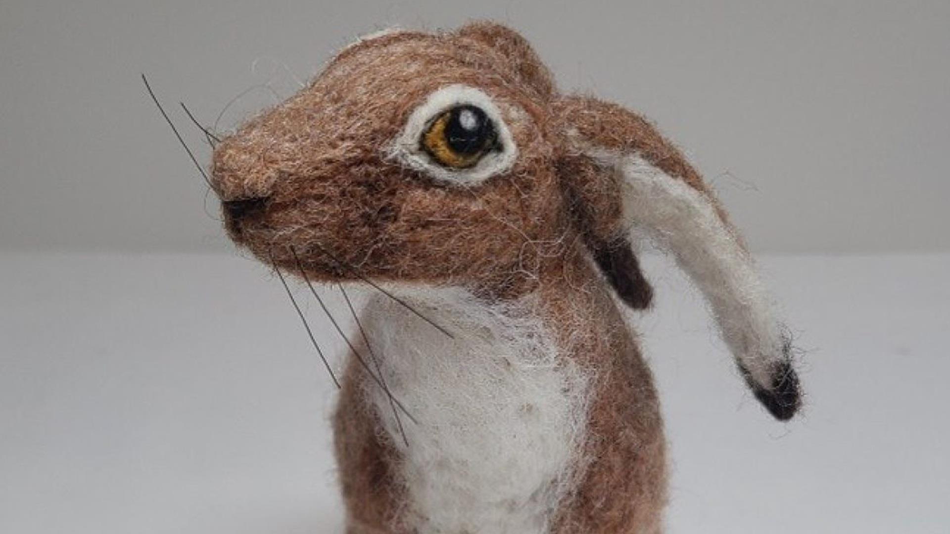 a wool-felted hare a wool-felted hare