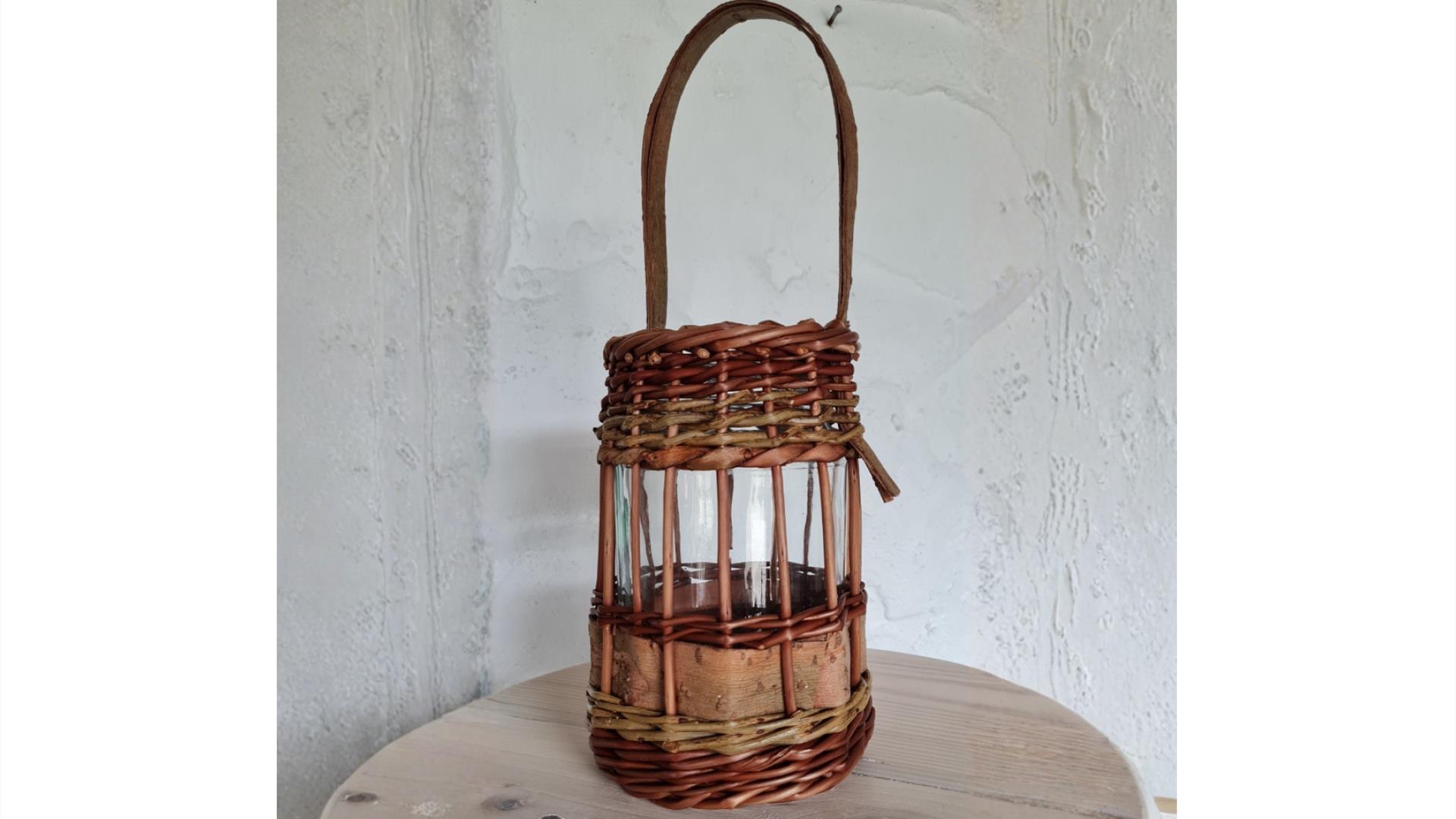 a traditional willow woven lantern a traditional willow woven lantern