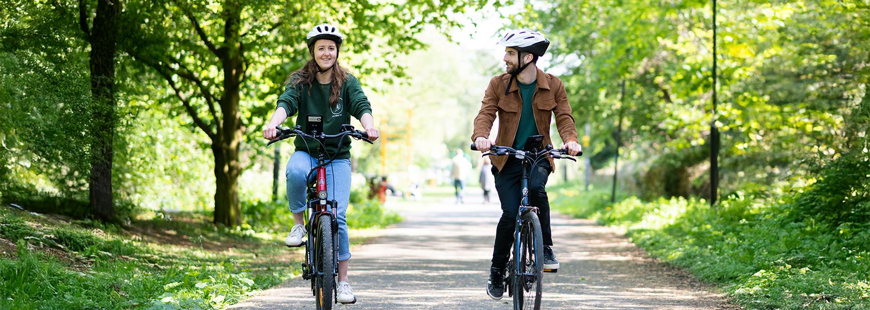 Cyclists on the Honeybourne Line Cheltenham