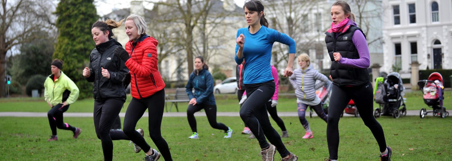 Exercising in one of Cheltenham's beautiful parks and gardens