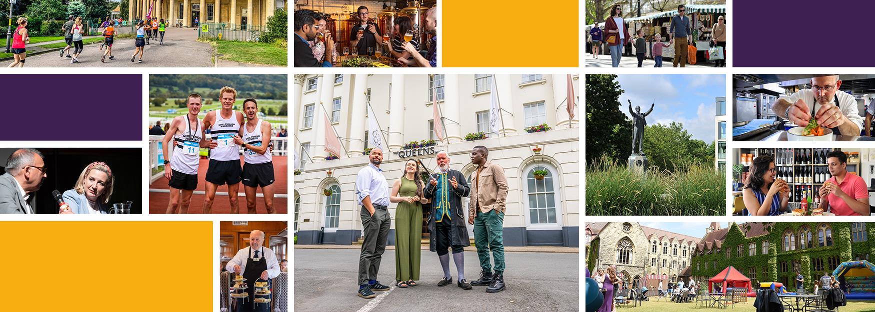 A collage of September events and activities in Cheltenham