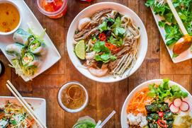 A spread of vietnamese dishes