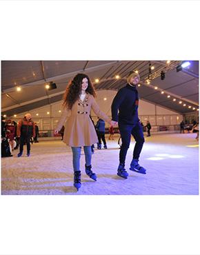 A couple on the Cheltenham Ice Rink