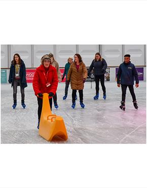 A group of elderly people at the Cheltenham Ice Rink