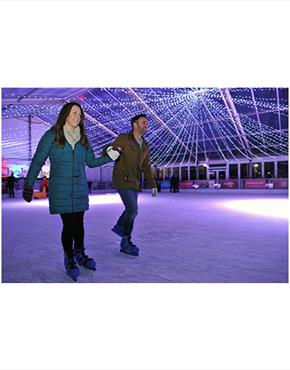 A couple at the Cheltenham Ice Rink