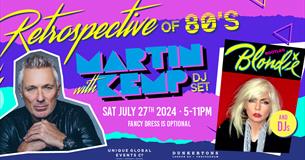 Retrospective of 80's with Martin Kemp DJ set poster