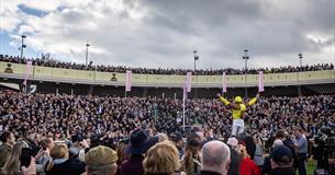 Cheltenham Festival crowds in the parade ring