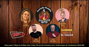 Comedy Huddle at Smokey Joe's lineup poster
