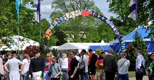 Crowds at Cheltenham Jazz Festival 2024.